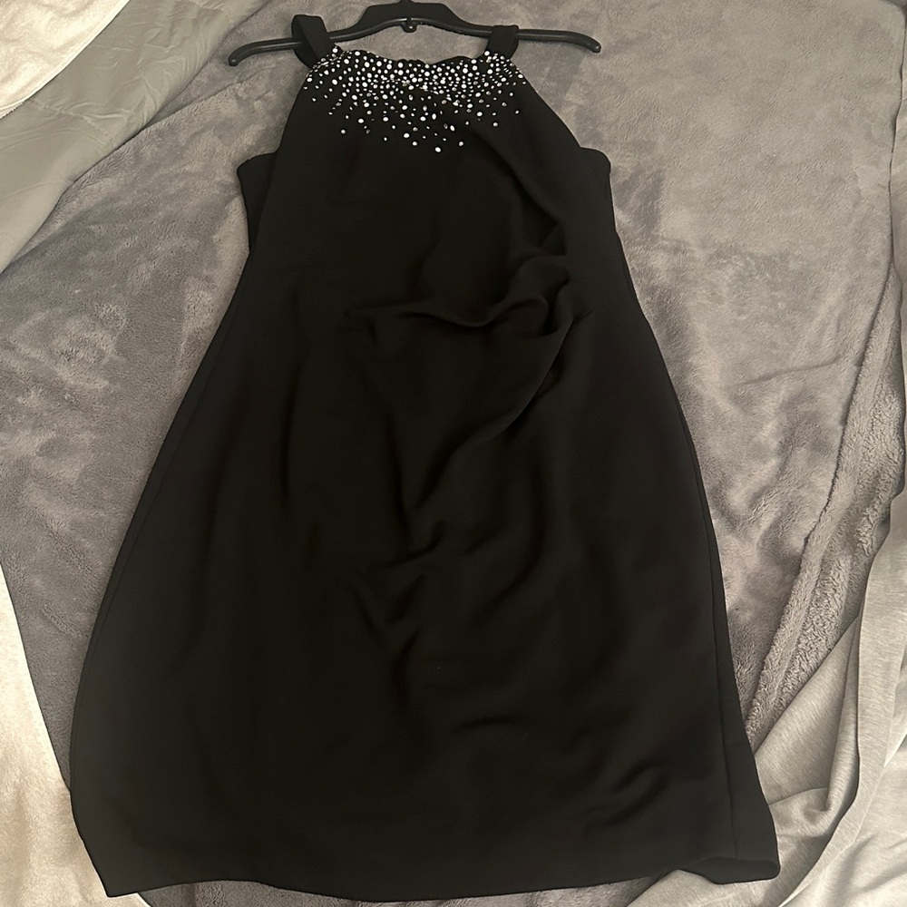 Eliza J Black Dress with Sparkling Embellishments